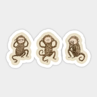 Three Wise Monkeys Sticker